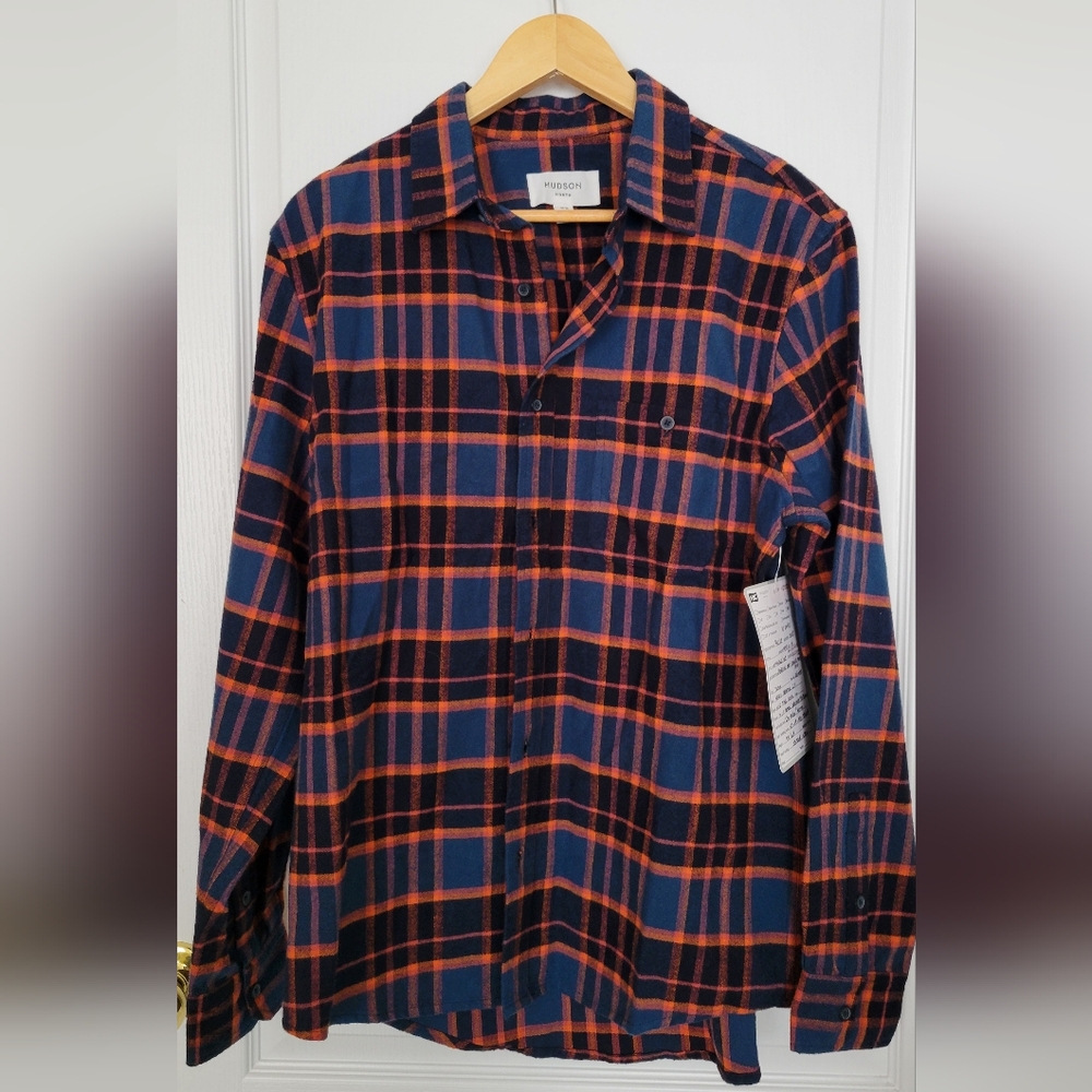 NEW HUDSON NORTH Men's Shirt, Cotton Flannel, Size Medium
